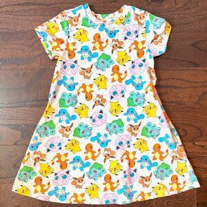 Hanna Andersson Pokémon Print Multi Character Swing Dress Size 6-7 (120 cm)